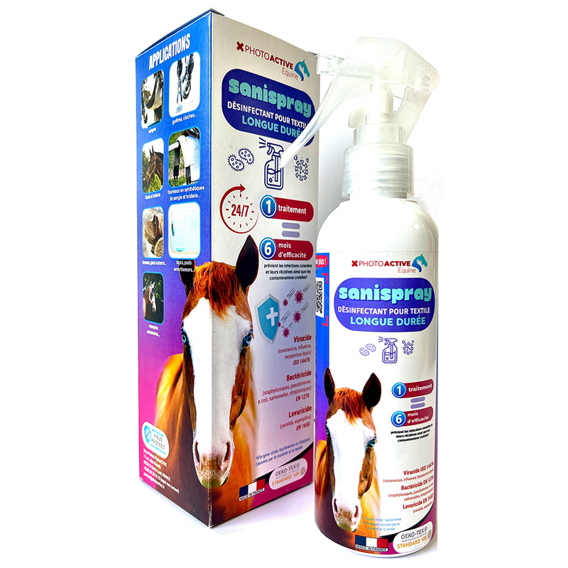 photoactive equine sanispray pour la pulvérisation sur les tissus